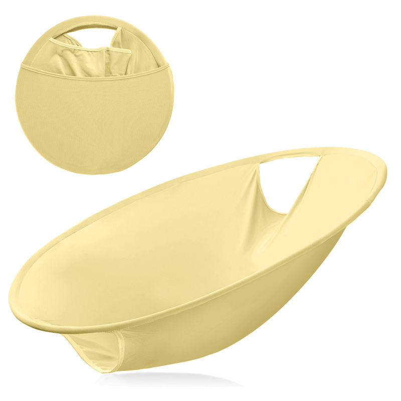 Skittentøyskurv sammenleggbar bærbar pop-opp skittentøyskurv kurv med håndtak kleskurv til skittentøy, vask og tørketrommel: Gul