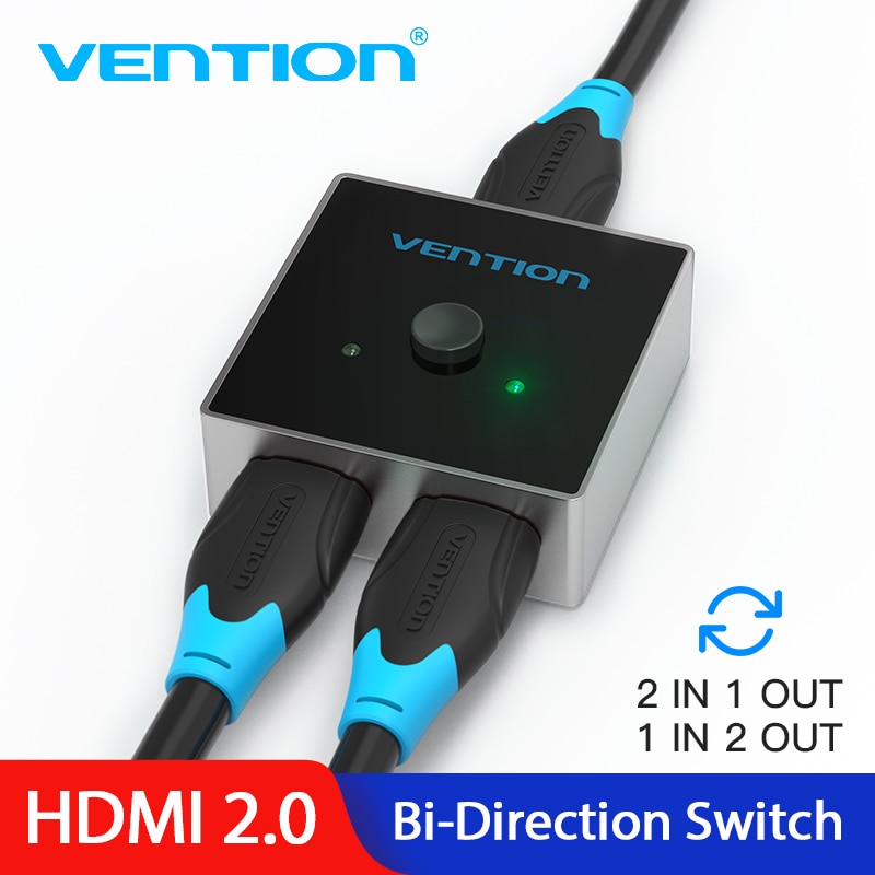 Ventie HDMI Splitter Switch HDMI 2.0 4K Bi-Richting Switcher 1x2/2x1 Adapter 2 in 1 out Converter voor PS3/4 TV Box DVD Display