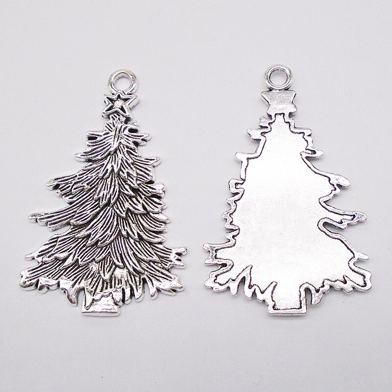 ZXZ 2pcs Grande Albero Di Natale Pendenti E Ciondoli Pendenti Con Gemme E Perle per Monili Che Fanno I Risultati 68x42mm