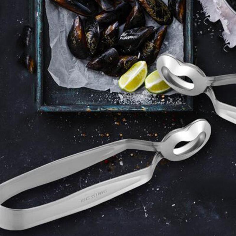 2pcs Stainless Steel Food Clip Escargot Fork Clip Snail Tong Utensils Tableware for Home Restaurant Hotel (Fork and Clip )