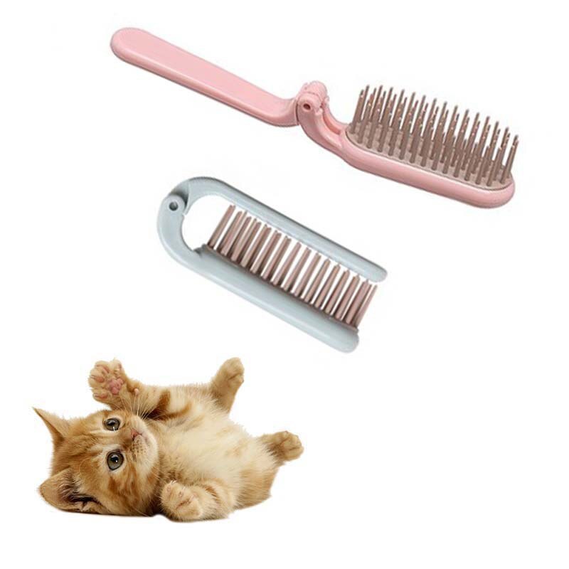 foldable portable Pet grooming comb travel soft tooth small comb cat and dog hair removal comb for long and short hair