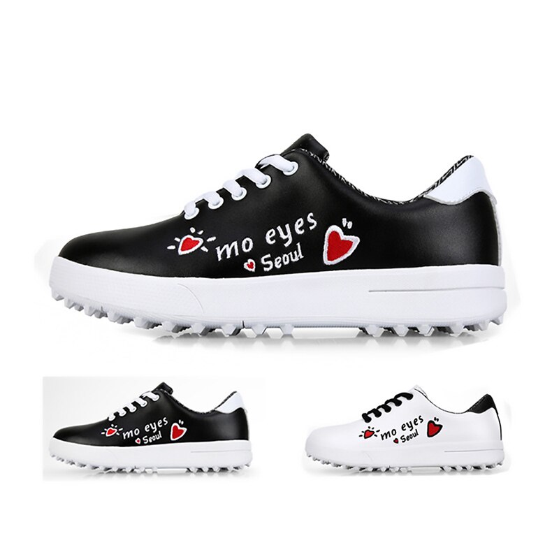 Child Simple Golf Shoes Leather Waterproof Outdoor Grass Boys Golf Training Sneakers Girls Breathable Walking Shoes