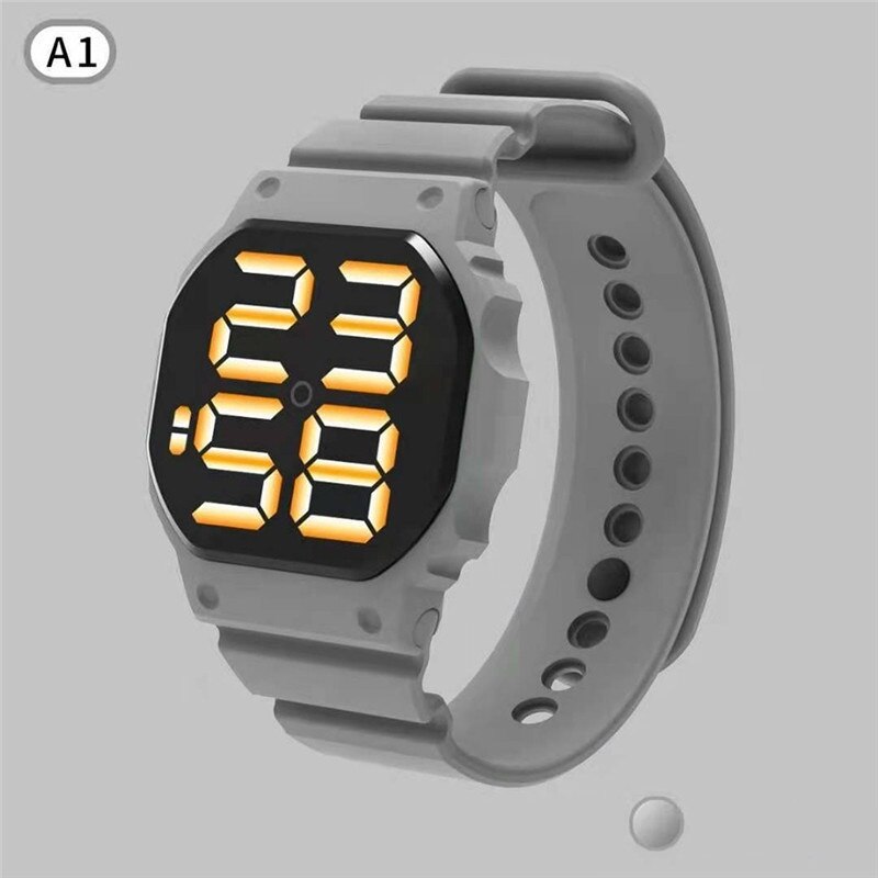 Led Digitale Sport Horloge Voor Mannen Vrouwen Siliconen Band Horloges Reloj Mujer: grey