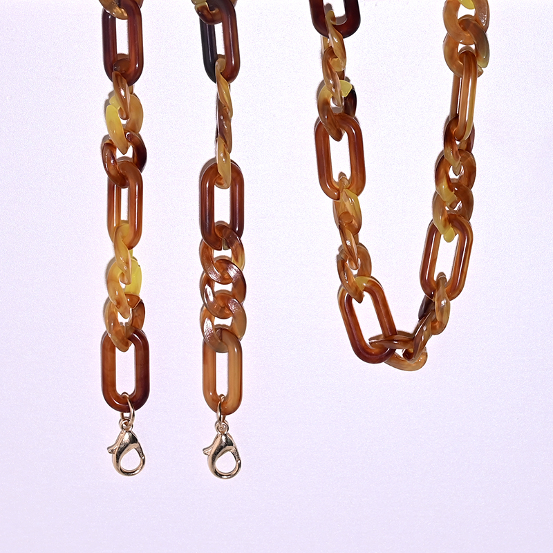 Nieuw acryl lenzenvloeistof ketting lanyard trendy zonnebril leesbril ketting bril accessoires MAAN GIRL: Goud