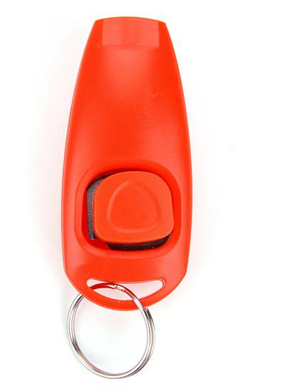 Perro silbato Collier Anti Aboiement perro entrenamiento Clicker juguete mascota Anti perro ladrando perros de entrenamiento dejar de ladrar mascota Clicker entrenamiento: Rojo