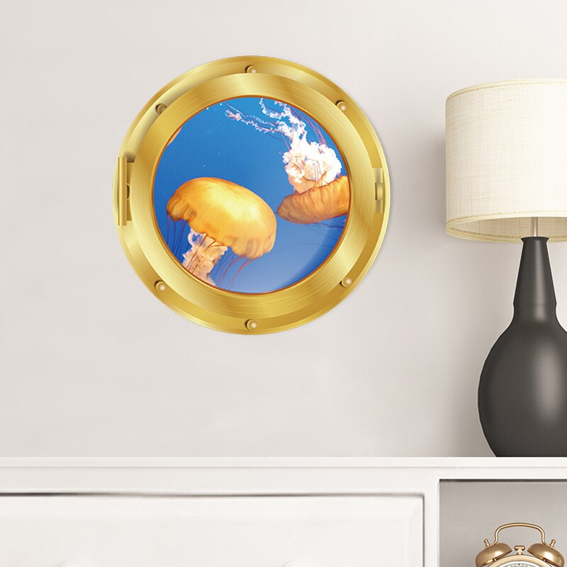 'de beste' realistische raamstickers met 3d zeewerelden, pvc-behang met een diameter van 29cm voor decoratie in de woonkamer of slaapkamer 8: Kwalvis