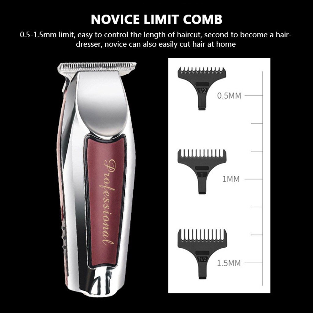 Cortador eléctrico Máquina para cortar cabello corte de pelo, inalámbrico, con cable, 5 estrellas, pro Barber, cuchilla ajustable en T