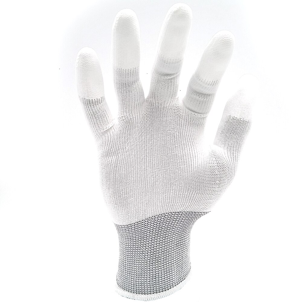 1 par antistatiske handsker antistatisk esd elektronisk arbejdshandsker pu overtrukket håndfladebelagt finger pc antiskid til fingerbeskyttelse
