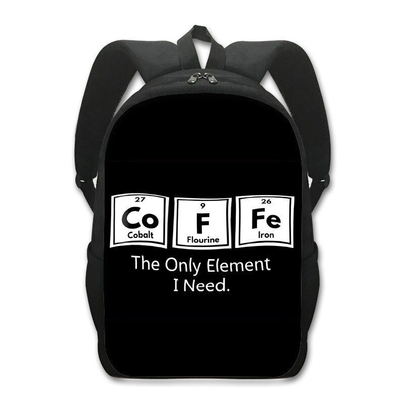 Periodensystem der Elemente Druck Schule Rucksack für Teenager Jungen Mädchen Daypack Genius freundlicher Schule Taschen Chemie Rucksack: d16Element12cw
