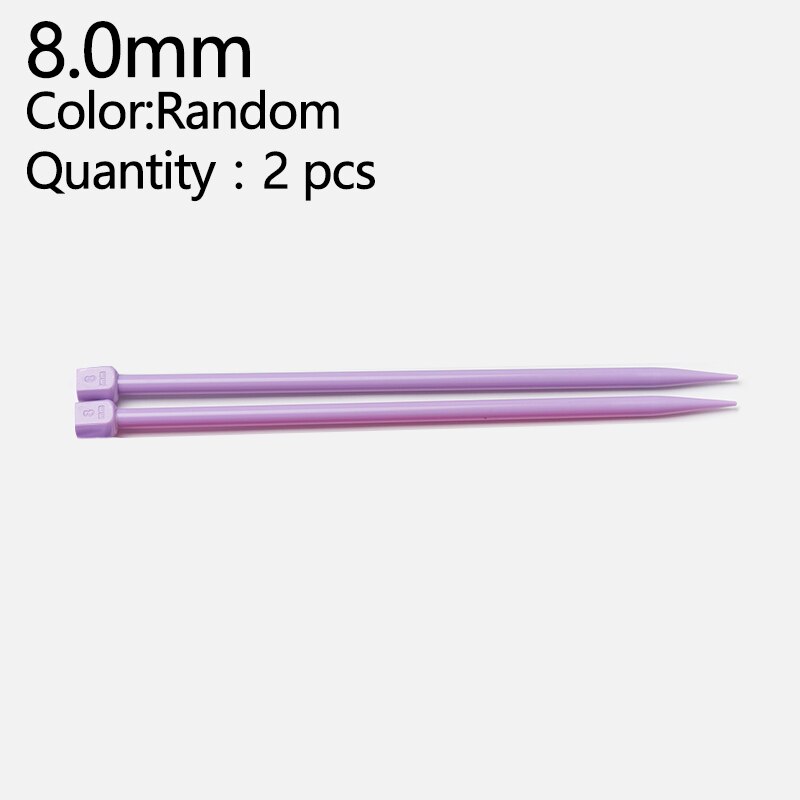 2pcs 25cm Knitting Needles 4.0mm-10.0mm Single Point Yarn Weave Knitting Needles Hook For Scarf Sweater Clothes Tools: 8.0mm