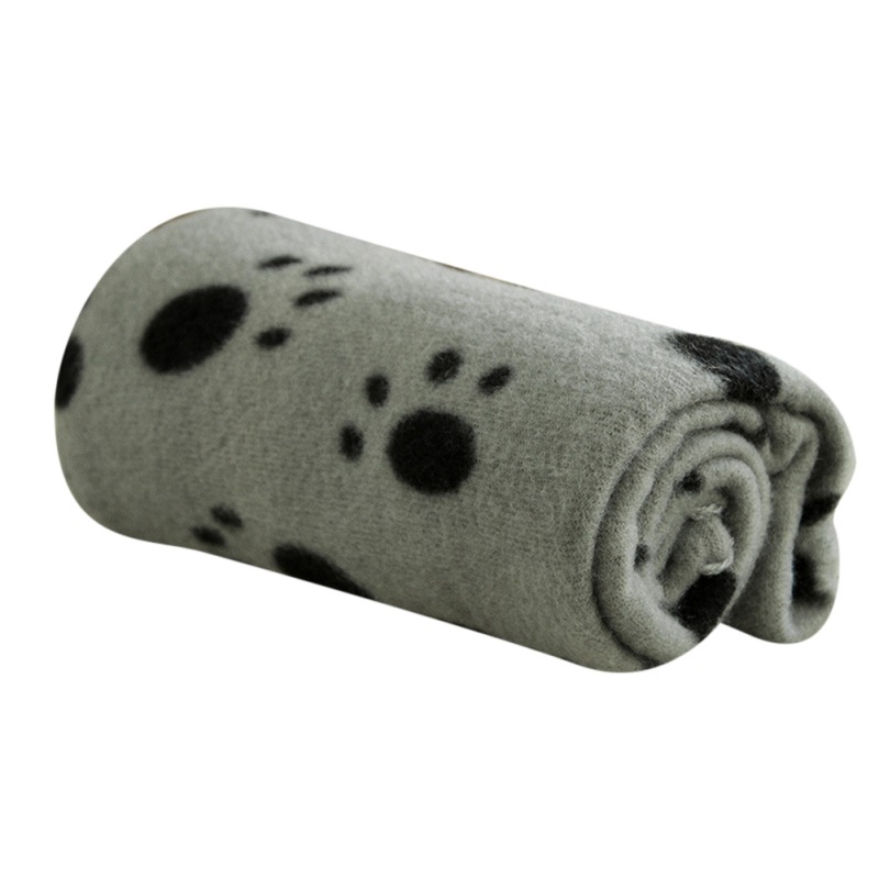 Alfombrilla de lana suave para cama de perro, manta de invierno para Gato , con estampado bonito para cachorro, funda para dormir, toalla, cojín para perros pequeños, suministros: Gris / M