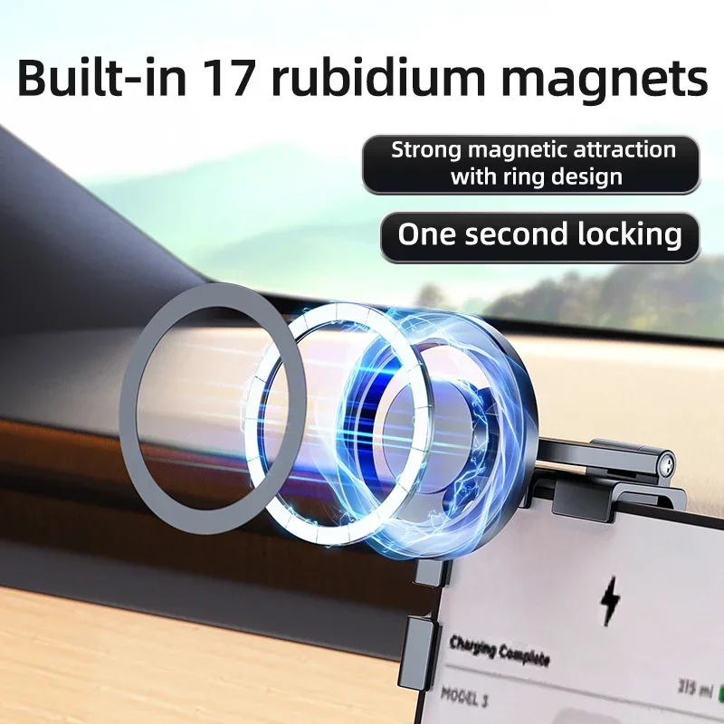 Car Rotatable Display Screen Holder Mount Adjustable Magnetic Phone Holder Car Screen Side Phone Support Frame Phone Holder