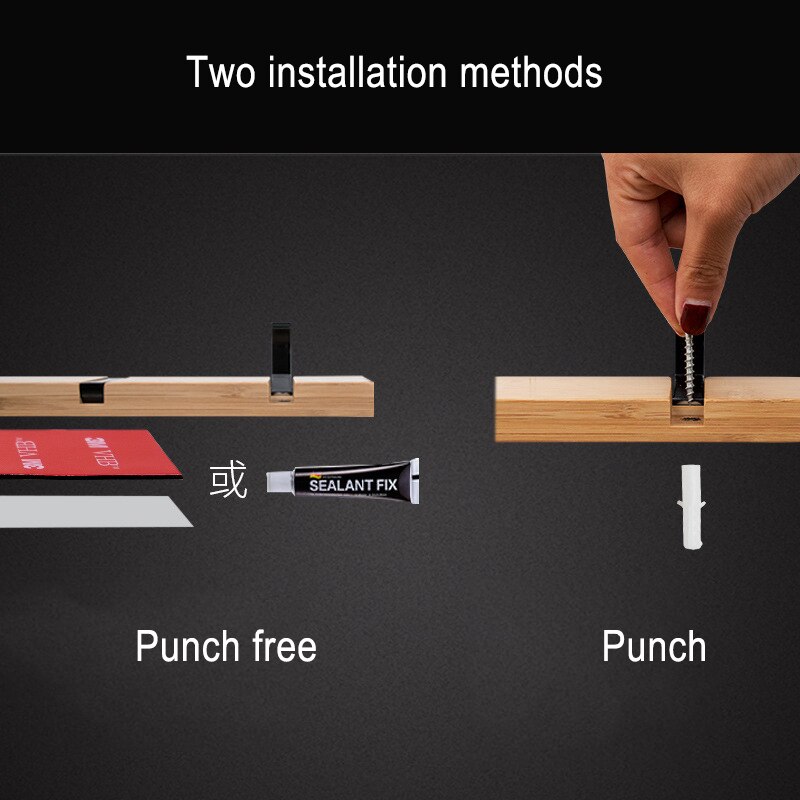 Bamboo Foldable Coat Towel Hooks Door Hanger Punch Free Multifunction Cap Key Holder Wall Storage Organizer