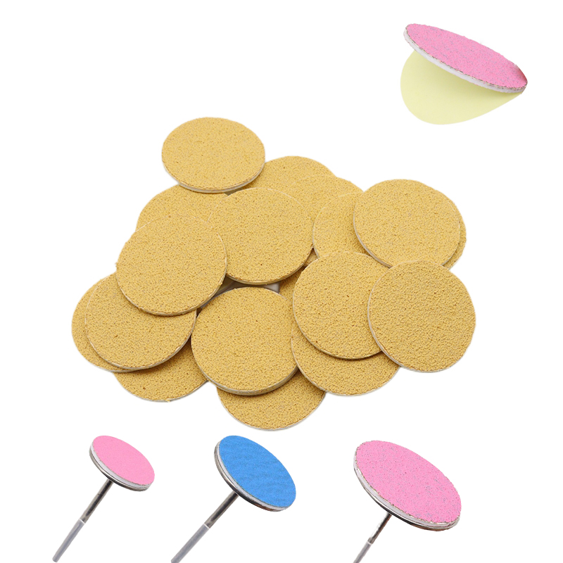 ~ Geel Schuurpapier 50/pcs Pedicure Voetverzorging Gereedschap 15mm 20mm 25mm 35mm nagel boor Schijf disc Salon Eelt Vervangbare