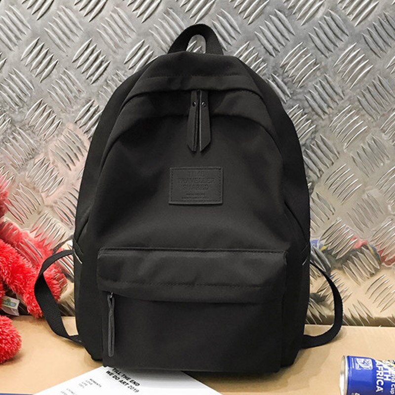 Women Backpack Pretty Style Backpack Girls School Bags Durable Nylon Travel Backpack Female School Backpack Mochila SAC: Black