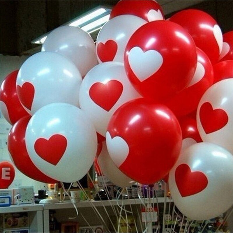 12pz Cuore Palloncini in reticolo Stampati Casa telecamera Giocattoli Gonfiabili
