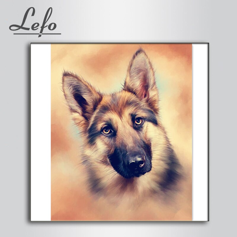 Volledige Vierkante Diamanten schilderij kruissteek Duitse Herder 5D DIY Diamant borduurwerk Hond Volledige Ronde Diamant mozaïek Dier