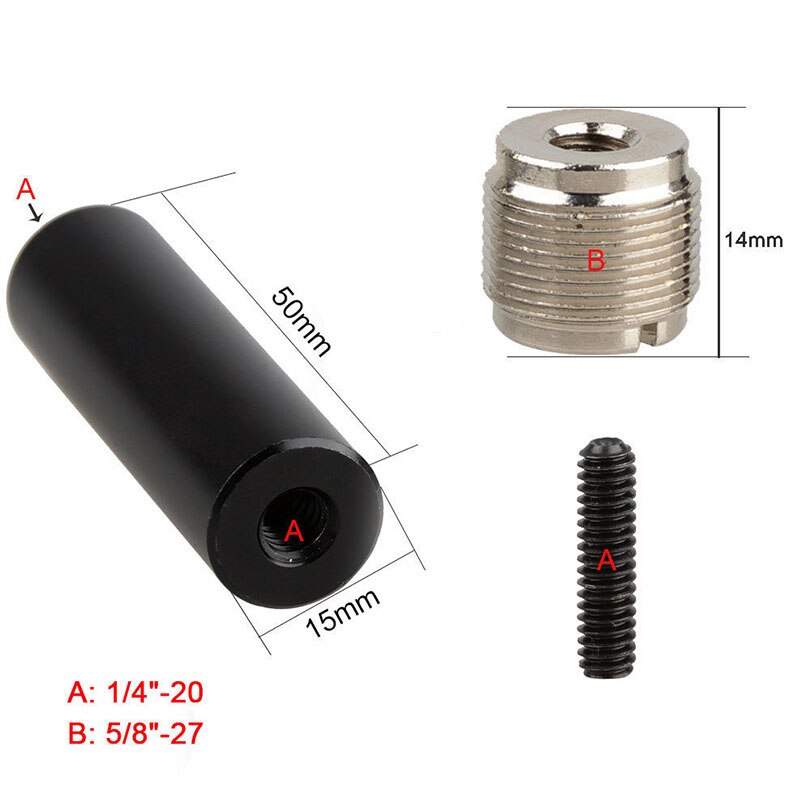 CAMVATE-Micro varilla estándar de 15mm de aleación de aluminio con rosca macho de 5/8 "para micrófono, adaptador de soporte de Clip, accesorios de fotografía
