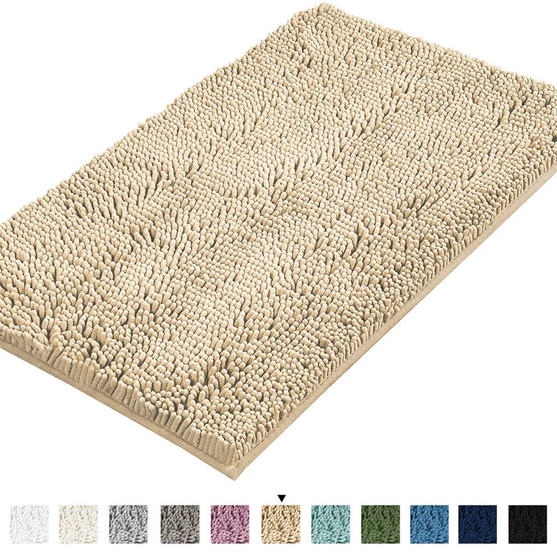 Chenille Carpet Soft Pluch Bedroom Bedside Rugs Absorbent Non-slip Bathroom Accessories Foot Mats Entrance Door Mat Home Decor: 45x70+45x140cm / Red