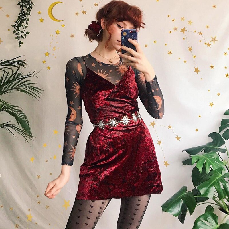 InDoit Gothic Vintage Sun Waist Chain Belt Women Streetwear Punk Metal Chain Belt Harajuku Gothic Accessories Silver Color Belt