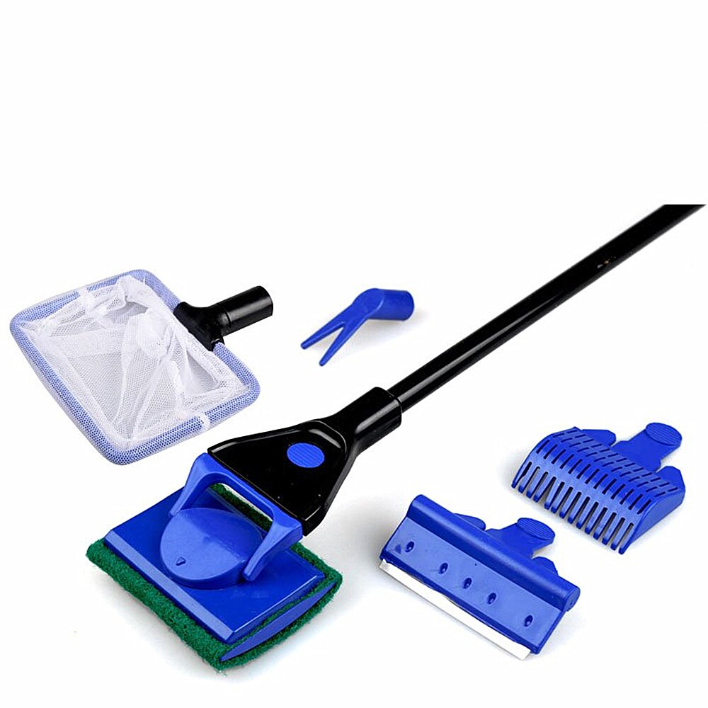 Lechong Aquarium Borstel Aquarium Borstel Lange Steel 5 In 1 Cleaning Kit Aquarium Aquarium Aquarium Schoonmaken tool