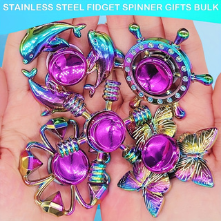 Metal Rainbow Fidget Spinner Gradient Color R188 Mute Bearing EDC Hand Spinner Fingertip Gyro Anti-Anxiety Kids Adult Toys