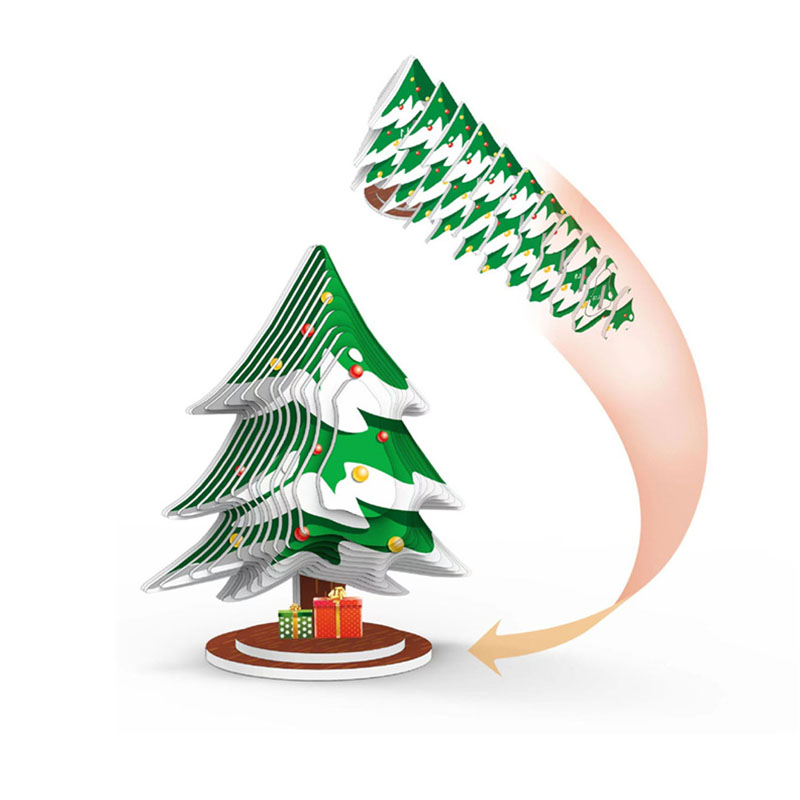 Tema natalizio modello di babbo natale Puzzle 3D asilo precoce educativo fai da te carta di carta fatta a mano Jigsaw per bambini giocattoli regalo: Rosso