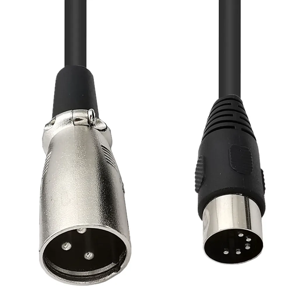 Kabel adaptera midi na XLR ， Kabel audio hałas 5 pinów na XLR 3 pinów robić dopasowywania instrumentów muzycznych lub kabli ze złączem midi lub XLR