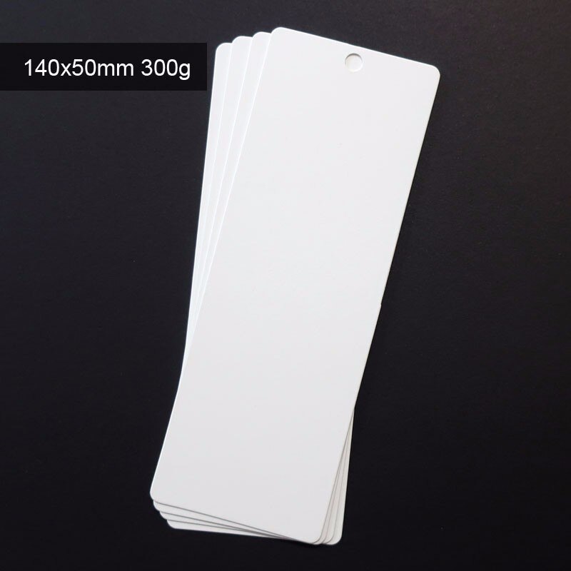 100pcs Blank Kraft Paper Card DIY Bookmark card Black White Cards-250g/300g optional: White 300g