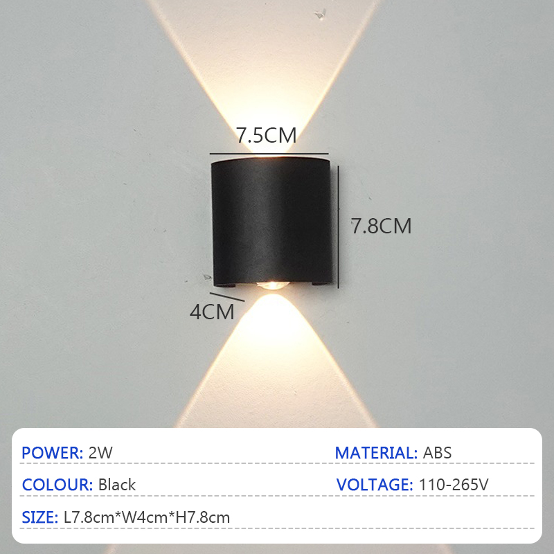 LED op en neer verlichte wandlamp waterdichte binnenwandlamp slaapkamer woonkamer gang binnen- en buitenverlichting: RGB / 4W