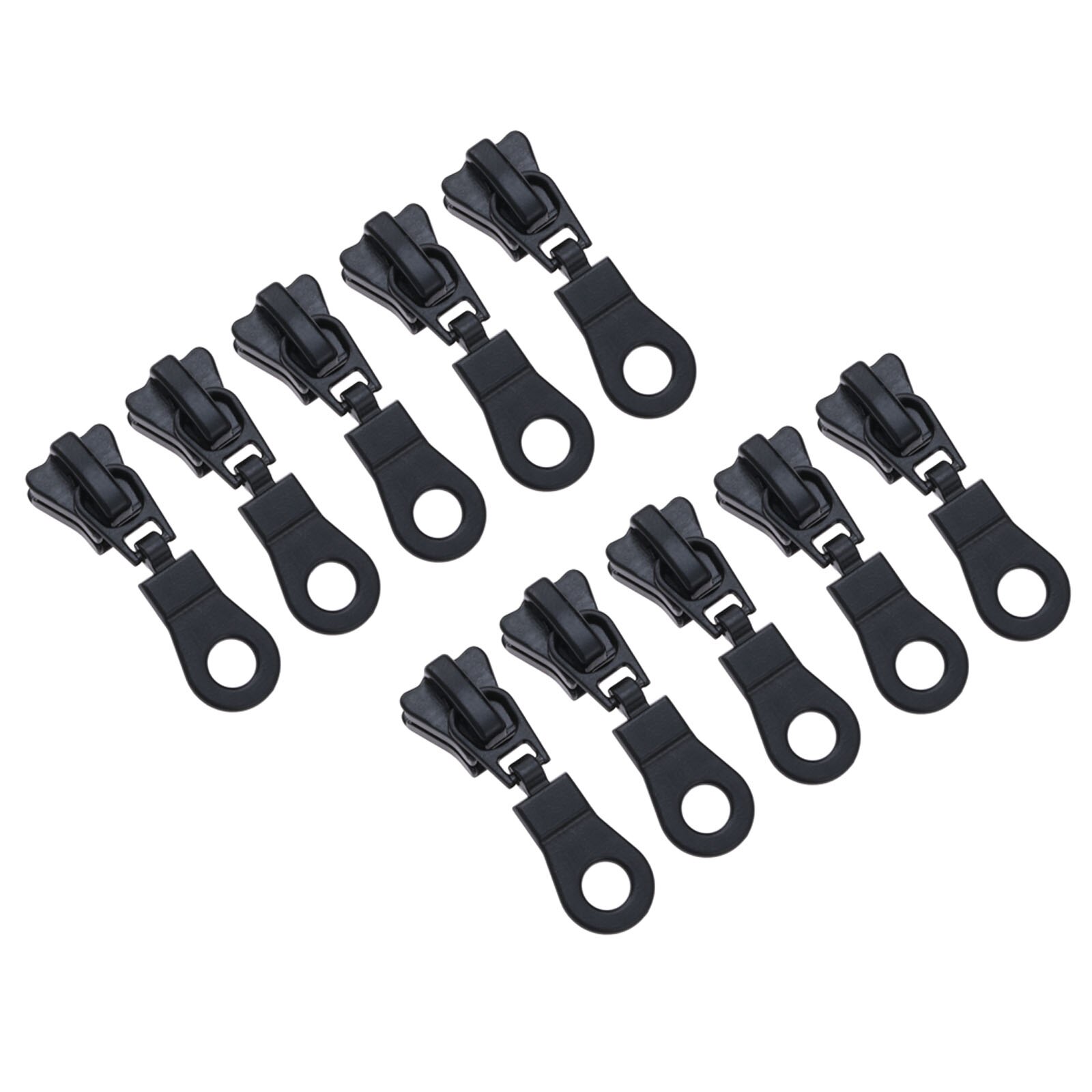 10/11Stck 40*12mm Zink-legierung Reißverschluss Schieberegler Metall Reißverschluss Schieberegler Reißverschlüsse Kopf DIY Koffer Kleidung tasche Reparatur NäHenne Zubehör: Schwarz  10Stck