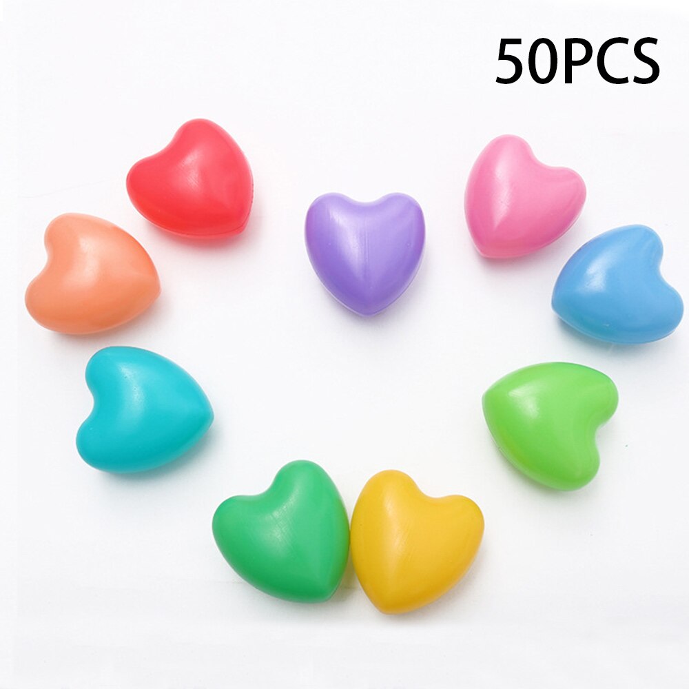 Pelotas de juguete pleásticas con forma de corazón y estrella para bebé, juguete suave para el estrés, piscina de aire, Ola oceánica, pelotas para piscina de agua, 50/100 Uds.: WJ3487B 50PCS