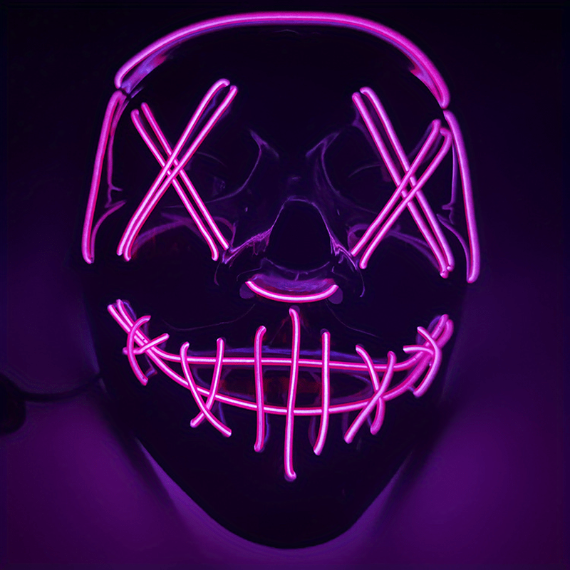 Halloween Mask LED Light Up Full Face Mask Cosplay Halloween Costume Masquerade Party, Carnival,
