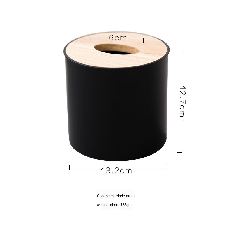 Modern Black Color Tissue Containers with Phone Holder Wood Cover Seat Roll Paper Tissue Canister Cotton Pads Storage Box WY: B
