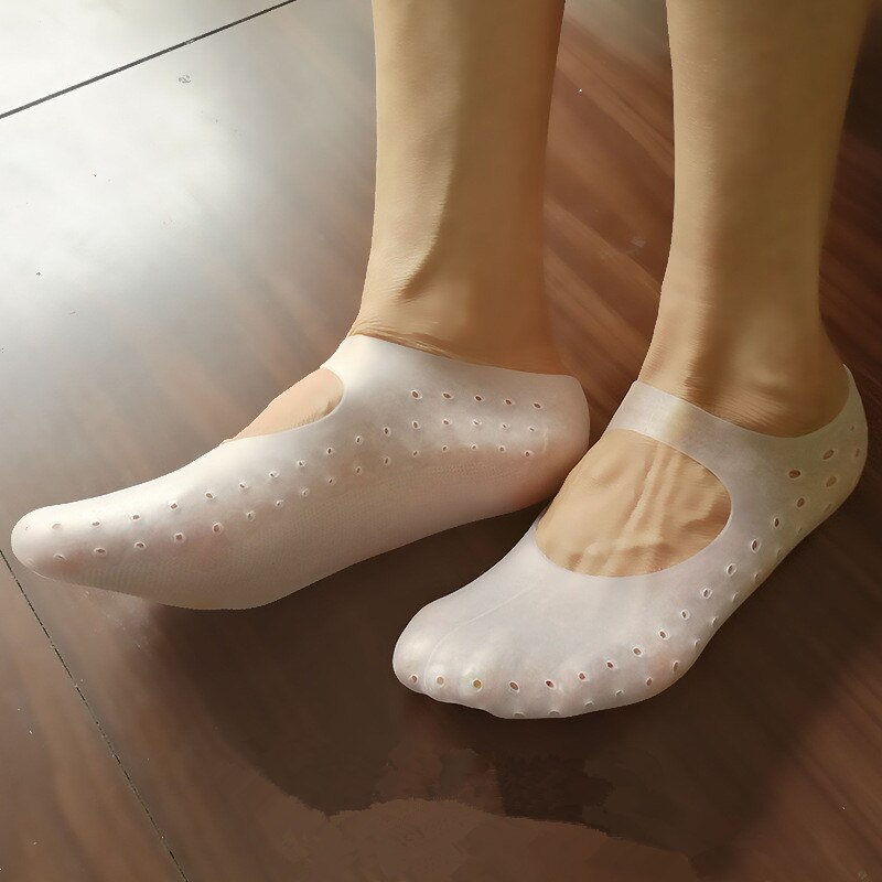 1 paire Gel chaussette Silicone soin des pieds outil pieds protecteur soulagement de la douleur prévention des fissures hydrater peau morte enlèvement chaussette avec trou