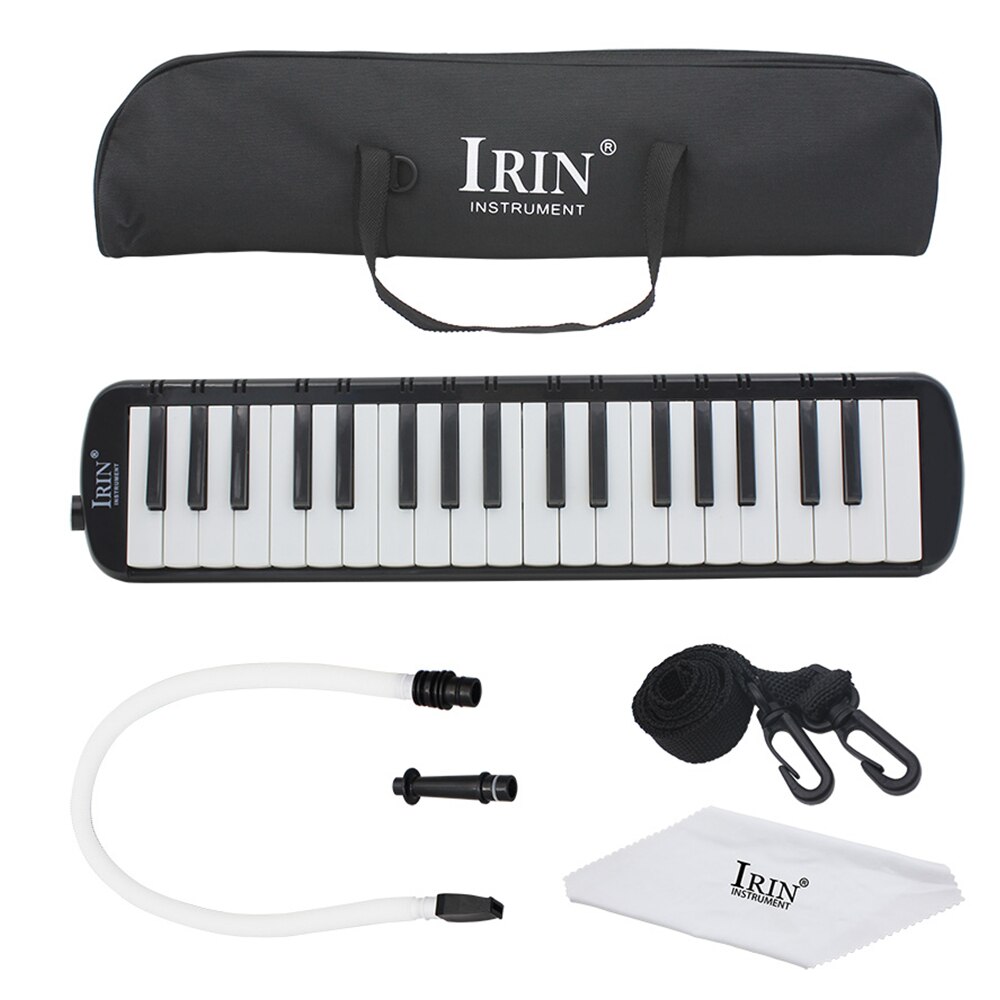 IRIN-armónica de estilo Piano Melodica de 37 teclas + bolsa Oxford para tocar, instrumento Musical de 58cm para principiantes: Black