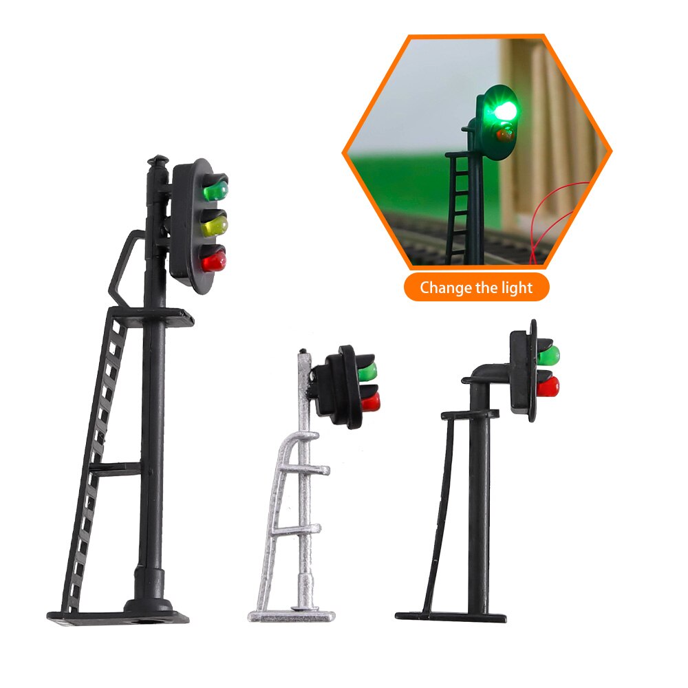 HO 1:87 Scale Mini Traffic Signs Miniature Signal Traffic Lamp Scene Rail For Railway Landscape Layout