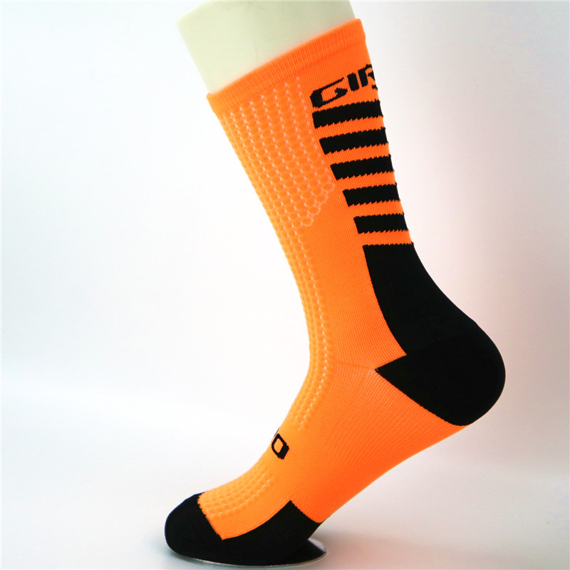 Männer Frauen Socken Fahrrad Fahrrad Atmungsaktive Sommer Straße Sport Mtb Pois Radfahren Socken: Orange