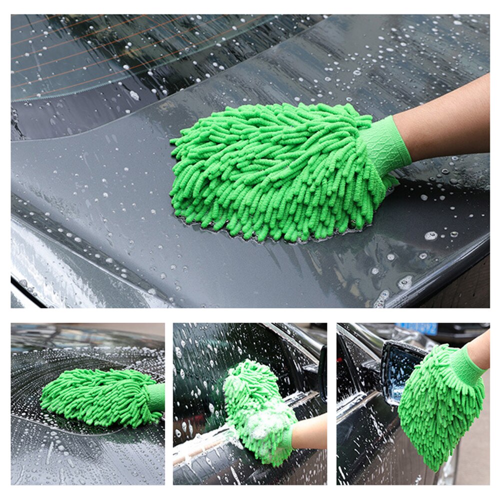 JUNGLEFLASH Mikrofaser Waschen Hand Handschuhe Große Größe Auto Fenster Staub Reinigung Handschuh Haushalt Reinigung Handtuch Auto Trocknen