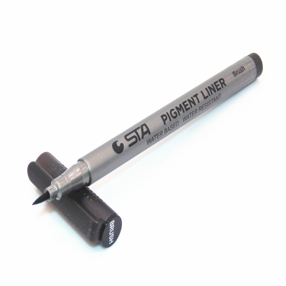 Waterproof STA Art Sketch comics Art Marker Pen Pigment Liner Water Based For Drawing Handwriting School Stationery: Brush