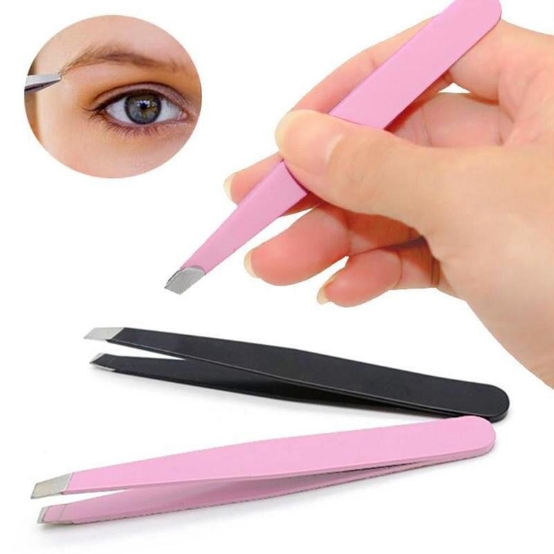 Professionelle Augenbraue Pinzette Rasieren Und Haar Entfernung Slanted Edelstahl Augenbraue Clips Mitesser Entferner Make-Up Werkzeuge