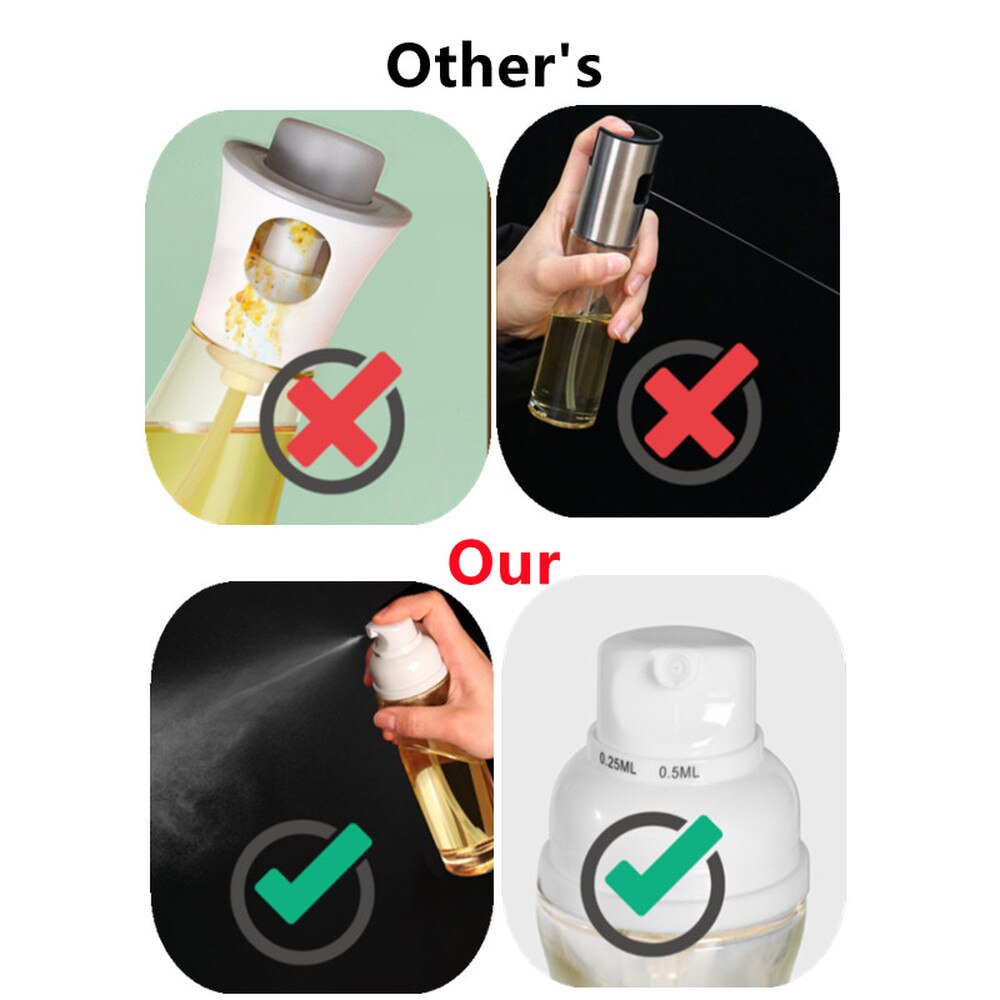 Kitchen Oil Spray Bottle Household Barbecue Edible Oil Spray Can Press Oil Spray Bottle Olive Oil Seasoning Bottle 200ml