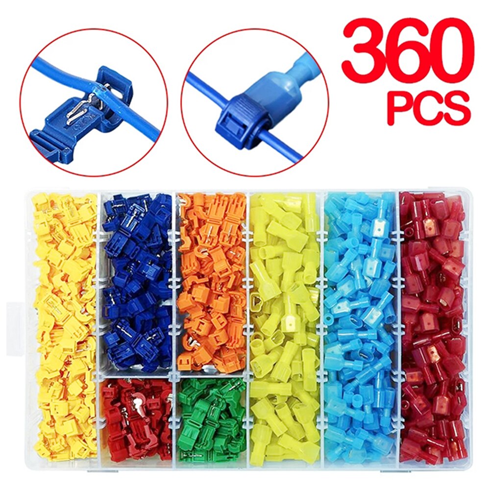 360/120pcs Quick Electrical Cable Connectors Snap Splice Lock Wire Terminal Crimp Wire Connector Waterproof Electric Connector: 360pcs