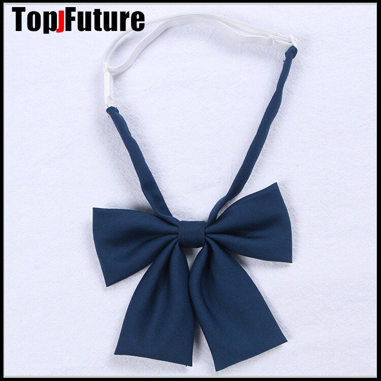 Japanese School JK Uniform Bow Tie For Girls Butterfly Cravat Solid Color School Sailor Suit Uniform Accessories Flowers Tie: Black