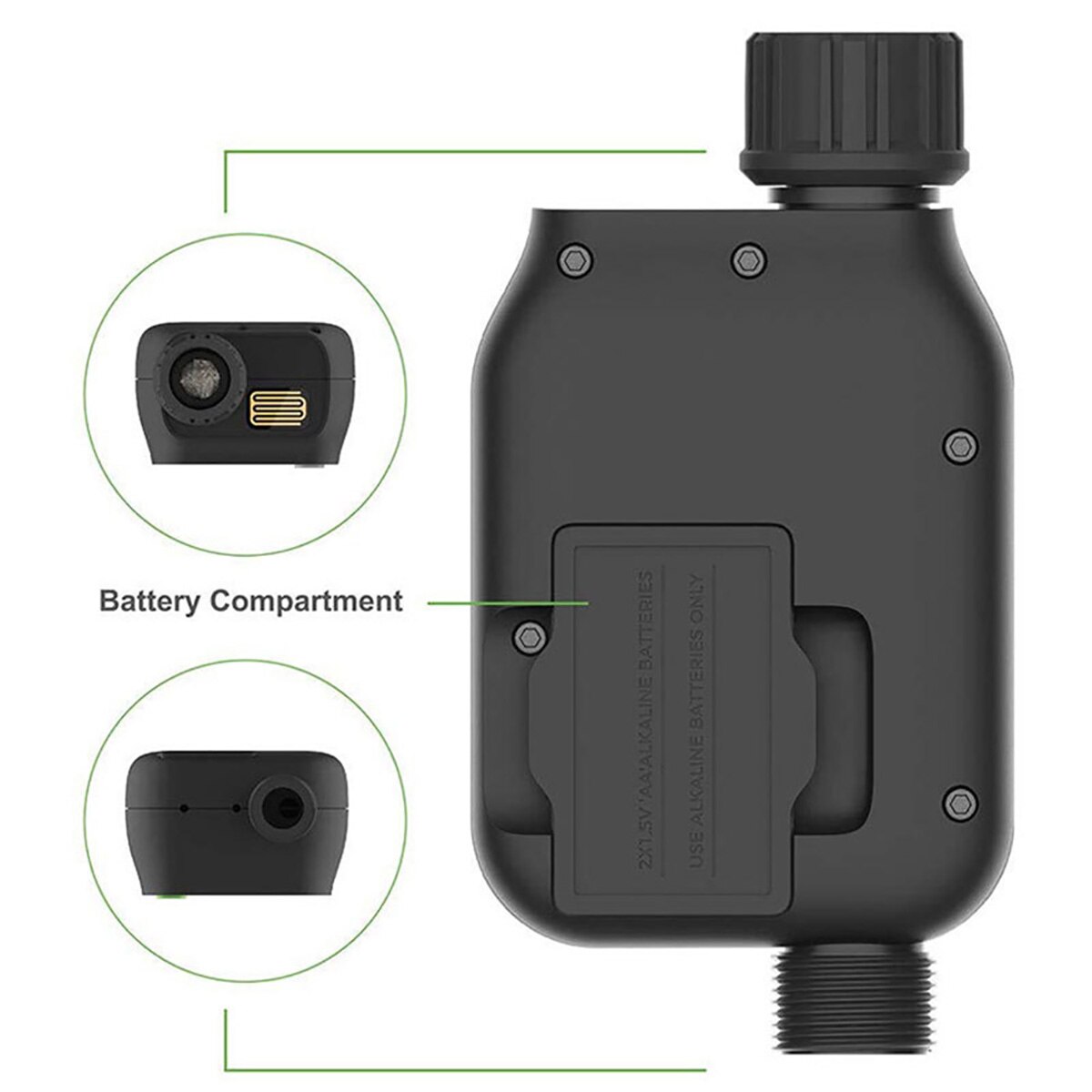 Temporizador de riego automático por goteo para jardín, sistema de controlador de riego Digital electrónico, Sensor de lluvia, bloqueo infantil separado