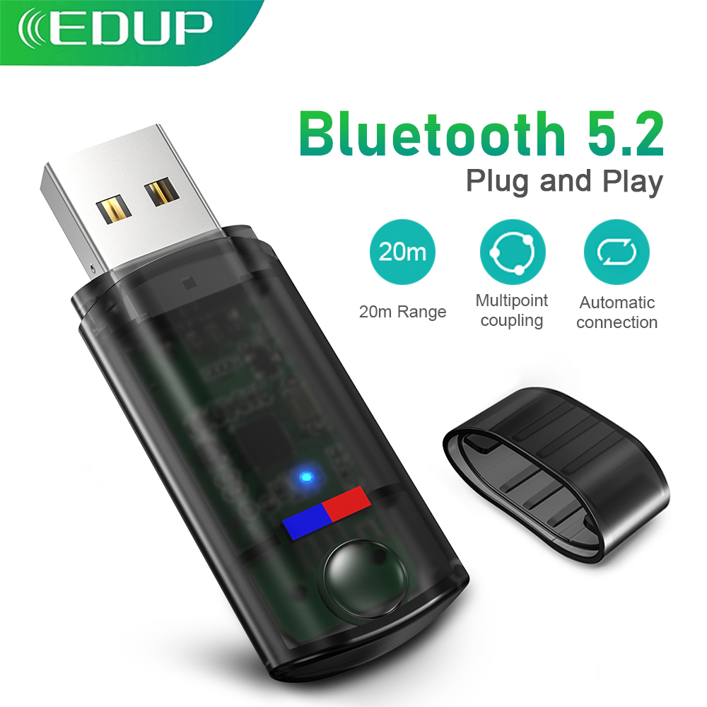 Edup usb bluetooth 5.2 trådløs bluetooth adapter gaming lydsender med lav latency plug and play til xbox /ps4/ps5/ pc