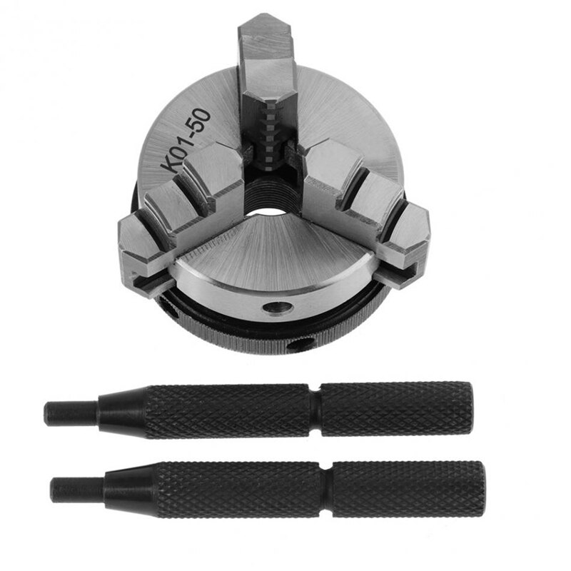Scroll Draaibank Chuck K01-50 50Mm Mini Hand Hout Draaibank Chuck Met 3 Kaken & Montage Draad Houtbewerking Gereedschap Draaibank accessoires