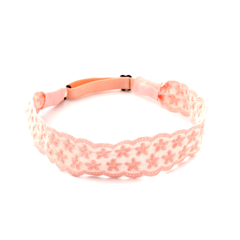 Cotton Eyelet Ribbon Hair Accessories Dressy headband bow clip For Girl