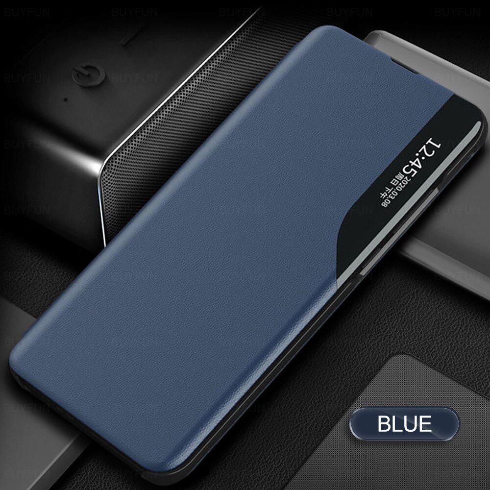 Voor xiaomi  mi 10t pro hoesje smart view magnetische flip leren hoesje xiomi  mi 10 t t10 5g mi10t 10 tpro stand boek telefoonhoesje coque: Mi 10t pro / Blauw
