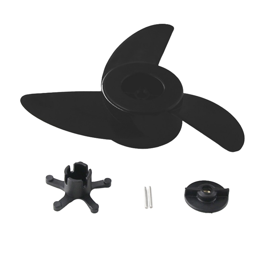 Hélices de barco, propulsor de Motor fueraborda eléctrico para ET44L ET54L D65L, accesorios de montaje de motores de curricán/Barco de 3 cuchillas (negro)